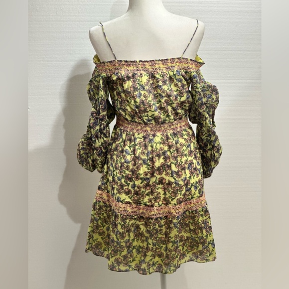 Alice + Olivia Off Shoulder Floral Dress - Picture 3 of 12